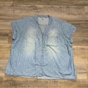 Sonoma Blue Chambray Button Up Top Women’s Size 3X Shirt
